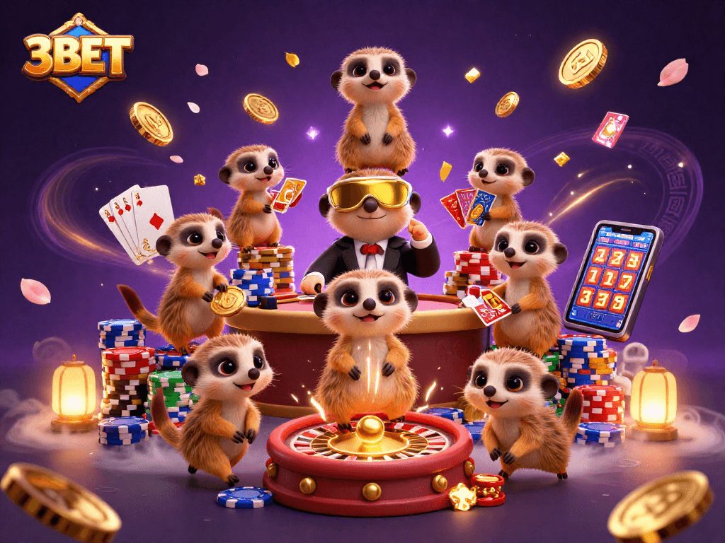 Experience the excitement of 3BET as meerkats run their vibrant casino operation with thrilling visuals.