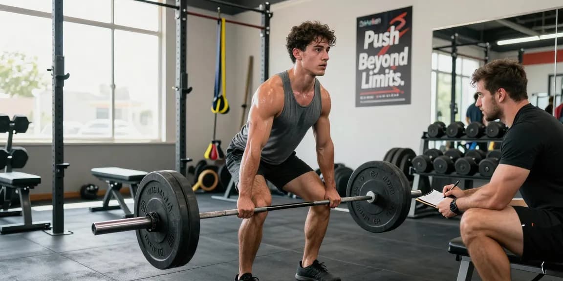 Strong man lifting weights in gym, showcasing Unique Pharma Steroids effects on muscle growth and performance.