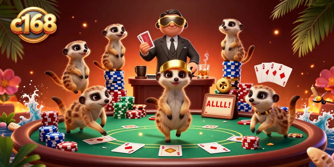 Experience thrilling moments at c168 with meerkats managing an exciting casino scene.