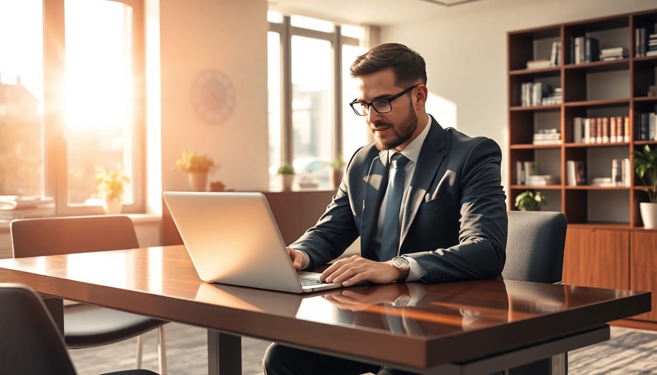 Headhunter München berät erfolgreich am modernen Schreibtisch.