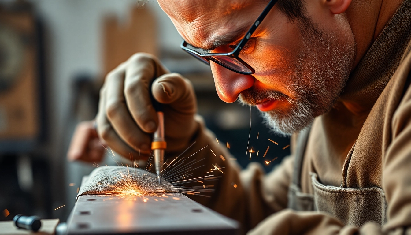 Das Stemmwerkzeug wird verwendet, um präzise Oberflächen auf Aluminium-Bronze zu bearbeiten.