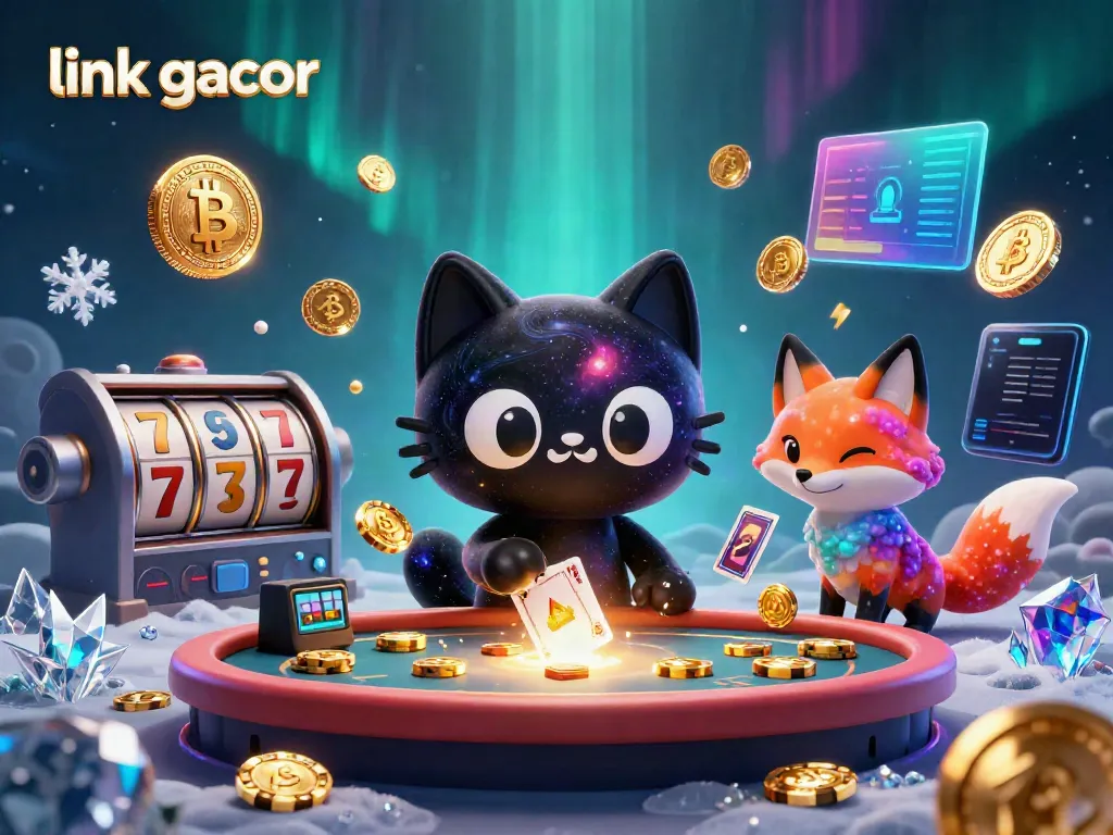 Engage with exciting slot games at link gacor, featuring vibrant characters and glowing casino elements.