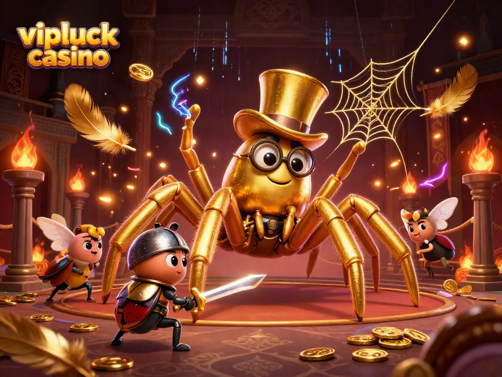 Experience the thrill of vipluck casino in a vibrant 3D illustrated gaming scene.