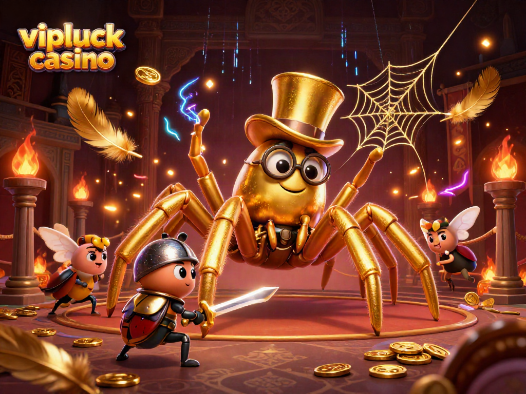 Experience the thrill of vipluck casino in a vibrant 3D illustrated gaming scene.