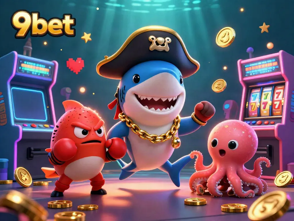 Play and win big at 9bet with a vibrant pirate-themed live casino illustration.