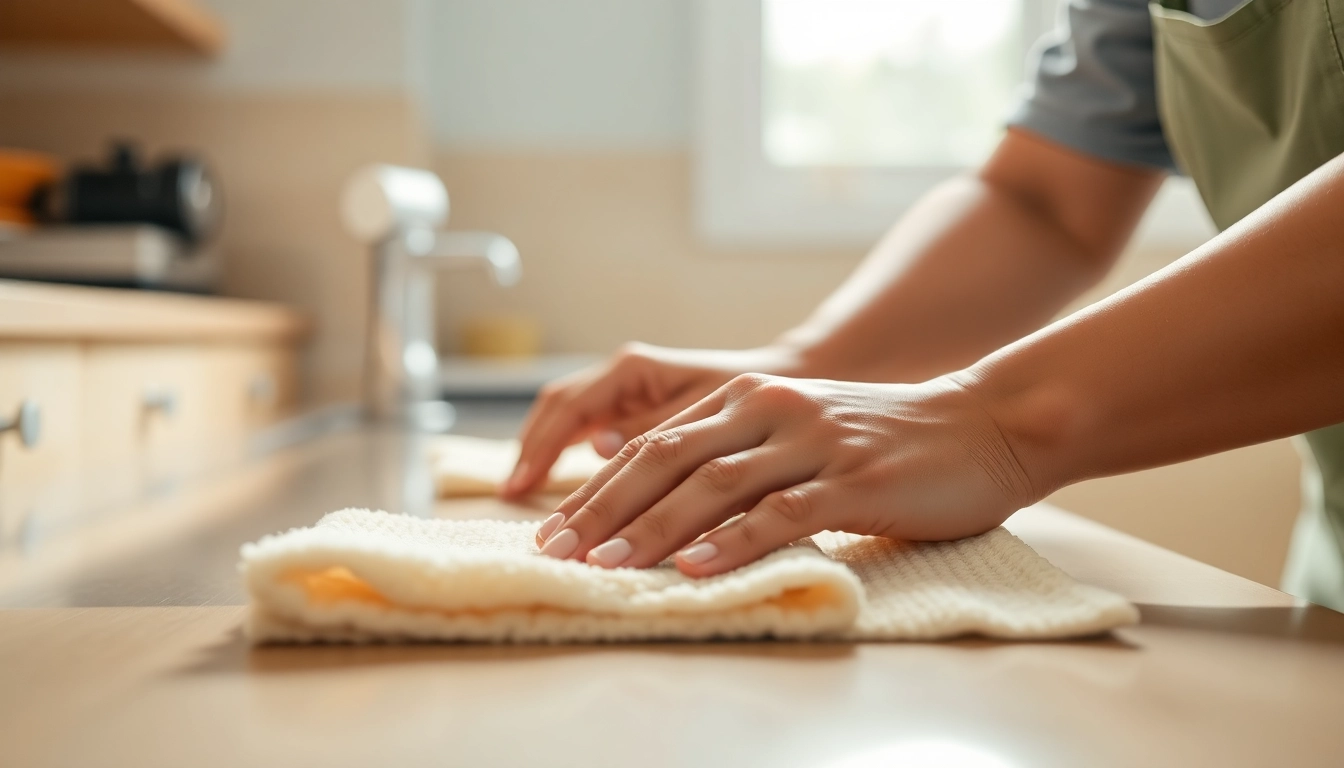 Engaging domestic worker demonstrating skills for hauswirtschaft stelle hameln by cleaning diligently.