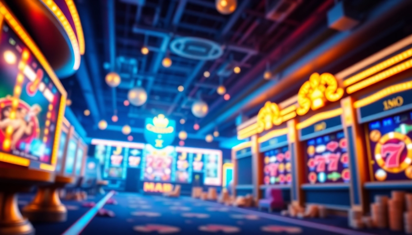 Experience the excitement of the beste online casino schweiz with vibrant game symbols and neon lights.