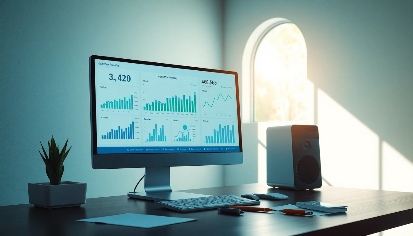Analysieren von Web-Rang-Daten auf einem modernen Computer mit Diagrammen und Grafiken.