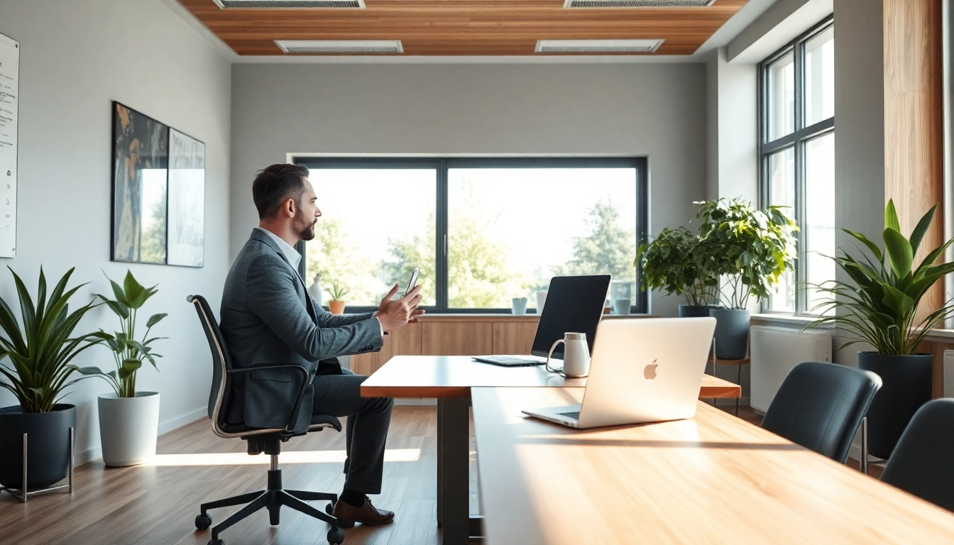 Headhunter Heidelberg berät einen Klienten in einem modernen Büro.