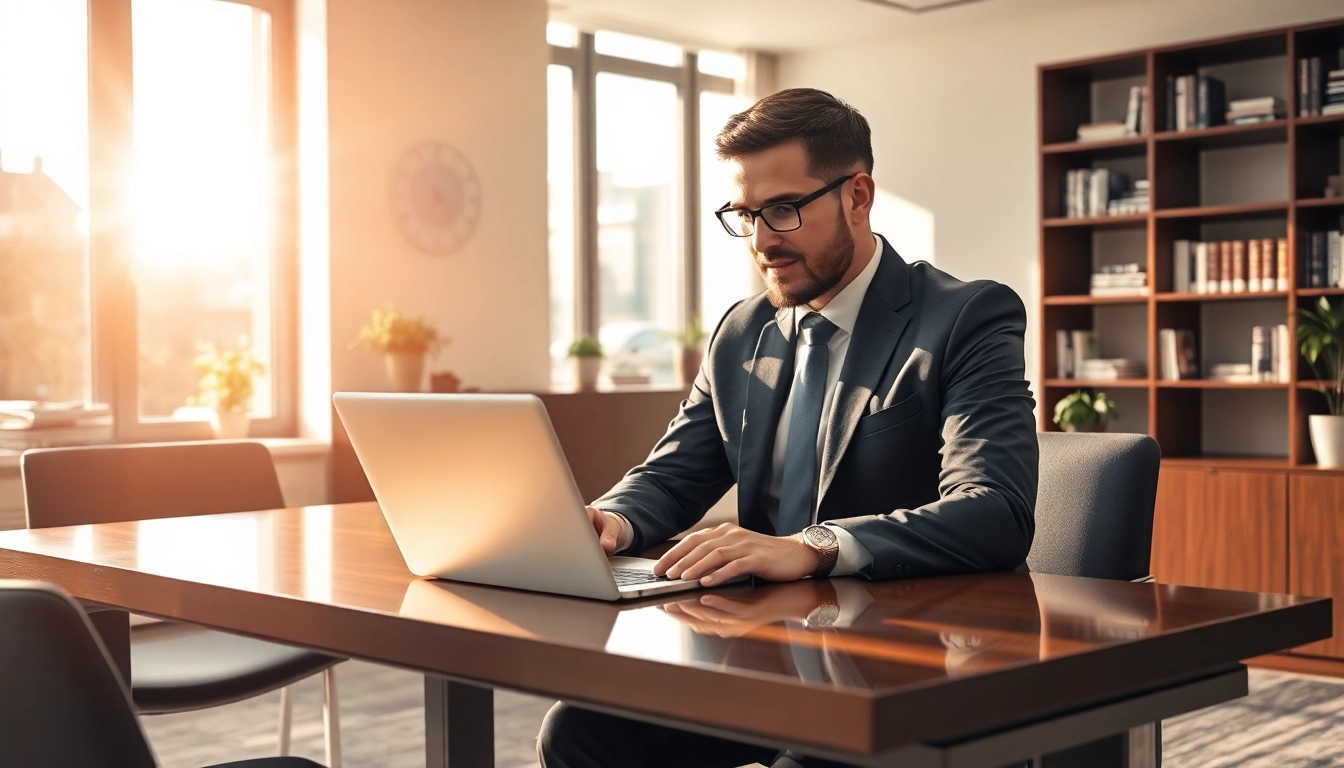 Headhunter München berät erfolgreich am modernen Schreibtisch.