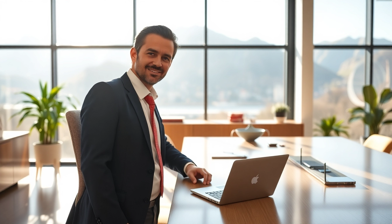 Headhunter Schweiz in a modern office, showcasing professionalism and confidence.