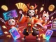 Engage with the enchanting 35bd casino scene featuring a kabuki warrior and crypto elements in a vibrant illustration.